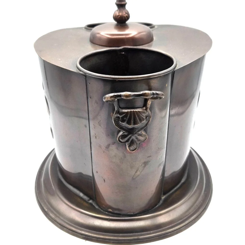 VINTAGE Fleur de Lis Double Bottle Wine Cooler Champagne Bucket Barware